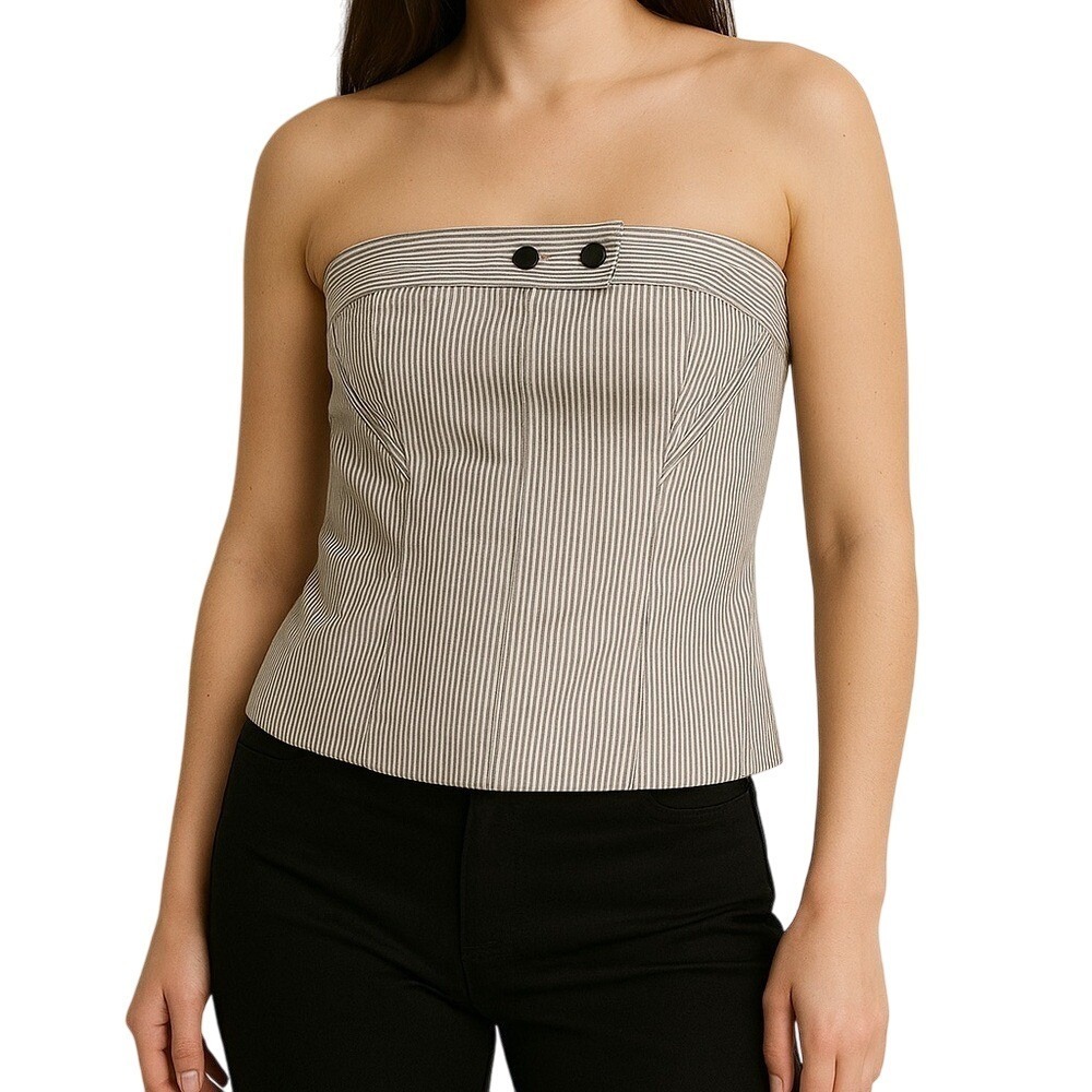 ZARA Strapless Top Beige‎ Cream Size Large